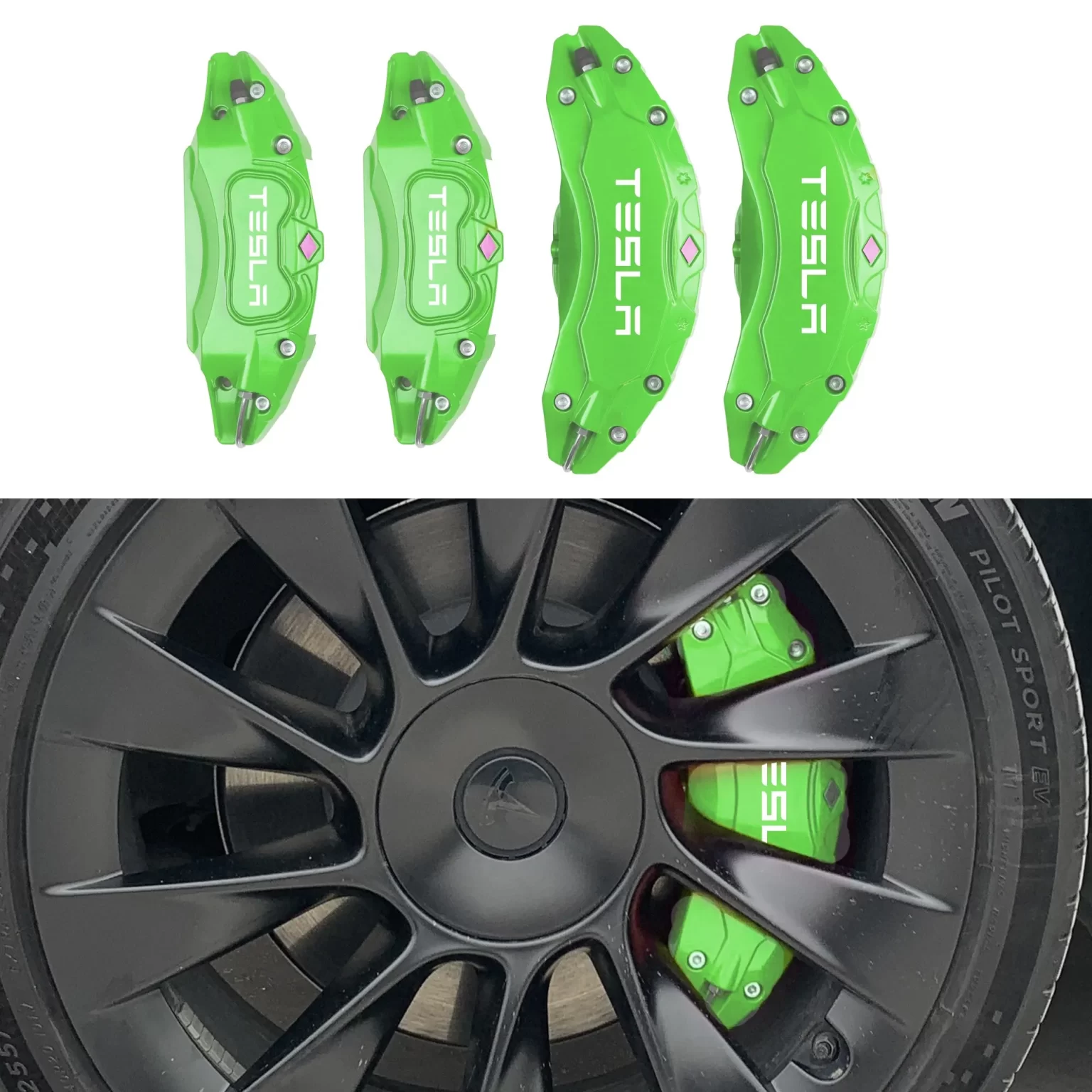 Remklauwbeschermers voor Tesla Model Y Juniper 2025 2026 AWD Accessoires met stickers 4 stuks (niet geschikt voor RWD, gemaakt in Berlijn)  34